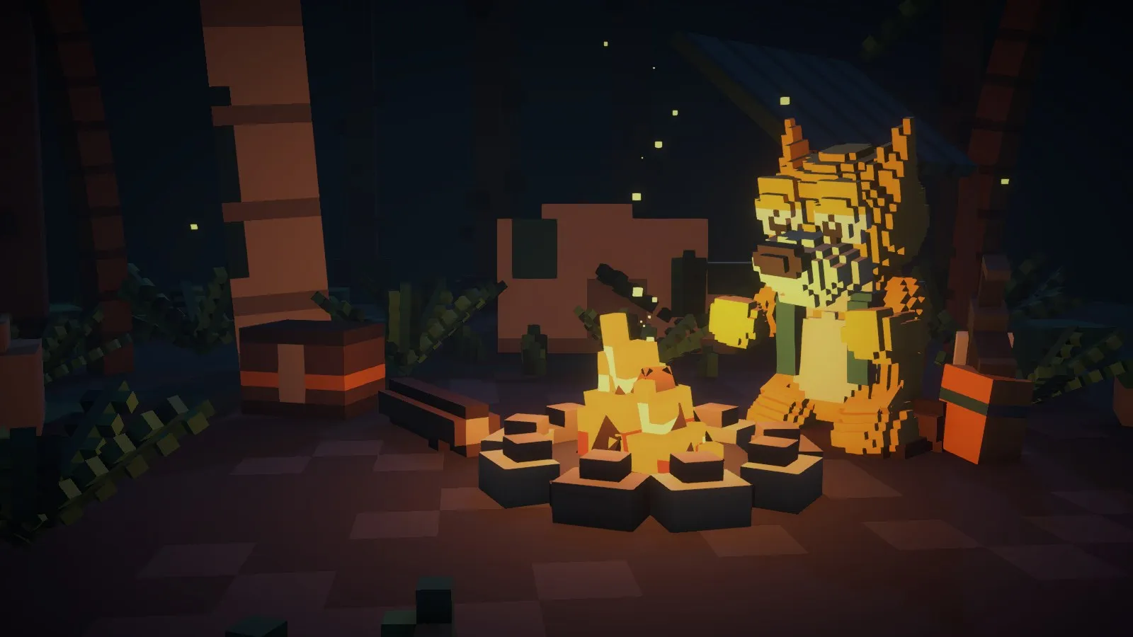 BIG DAWG taking a quiet break beside the campfire